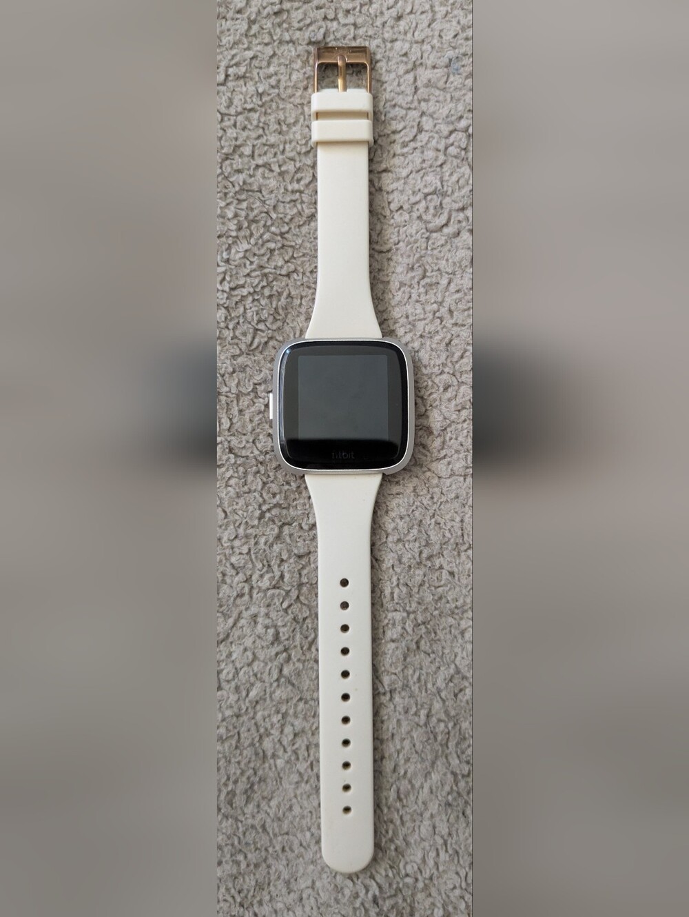 fitbit Versa Lite Edition Smartwatch in White and Gold Trim